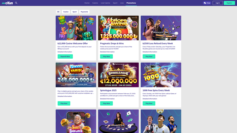 MrOyun Casino Desktop Promotions