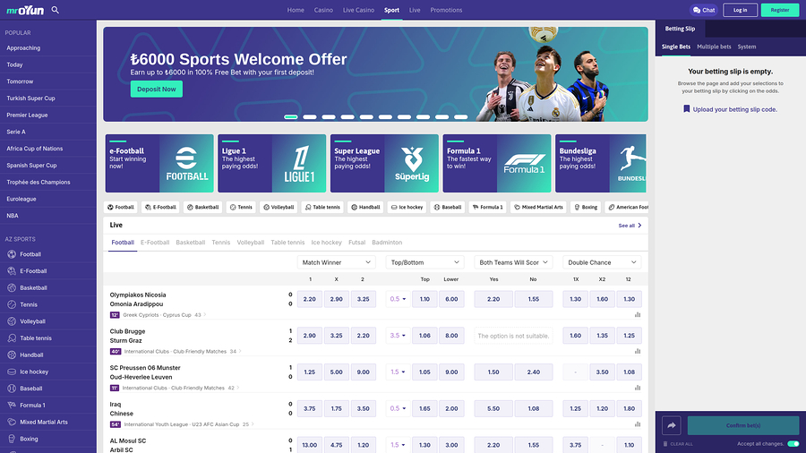 MrOyun Casino Desktop Sportsbook