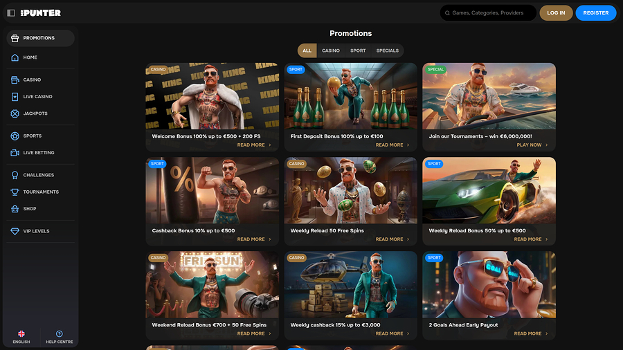 Promociones de escritorio del casino MrPunter