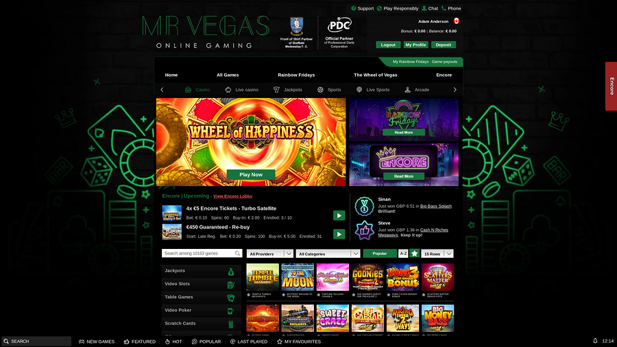 MrVegas Casino Desktop Homepage