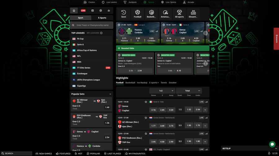 MrVegas Casino Desktop Sportsbook