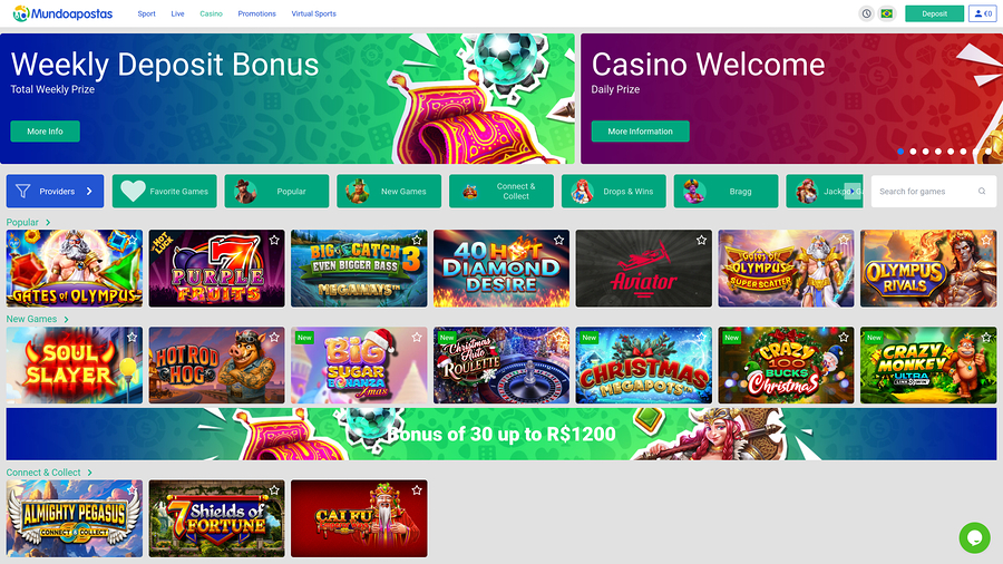 Mundoapostas Casino Desktop Homepage