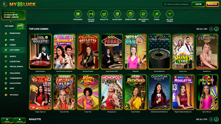 MyLuck Casino Desktop Live dealer