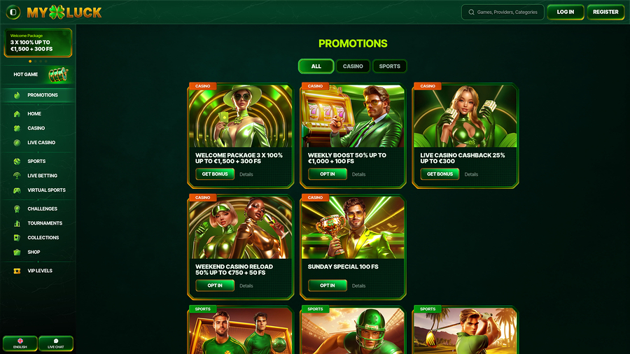 MyLuck Casino Desktop Promotions