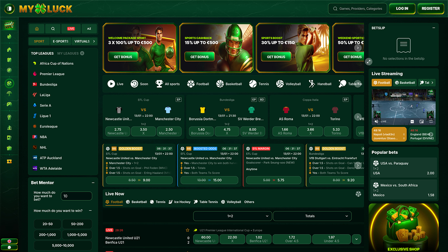 MyLuck Casino Desktop sports