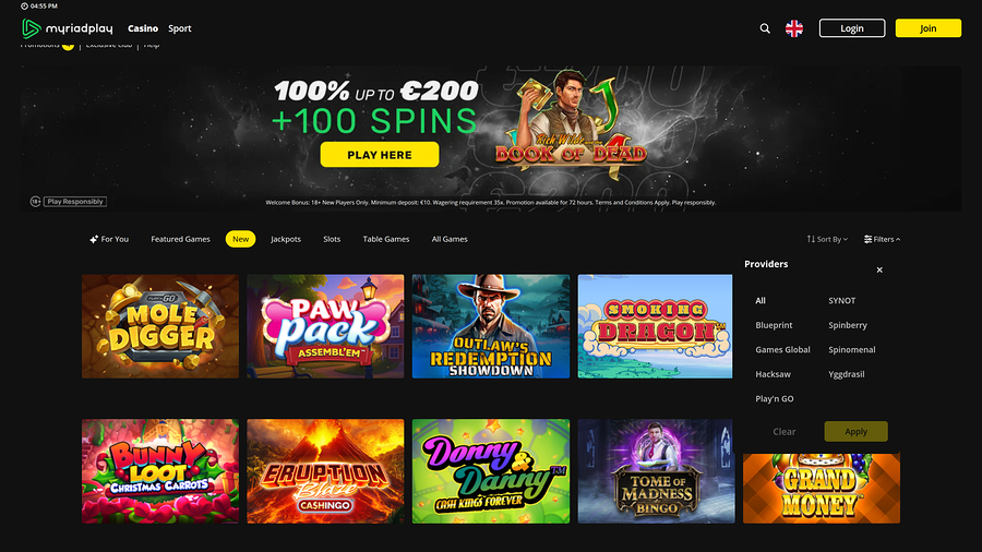 MyriadPlay Casino Desktop Game Developers