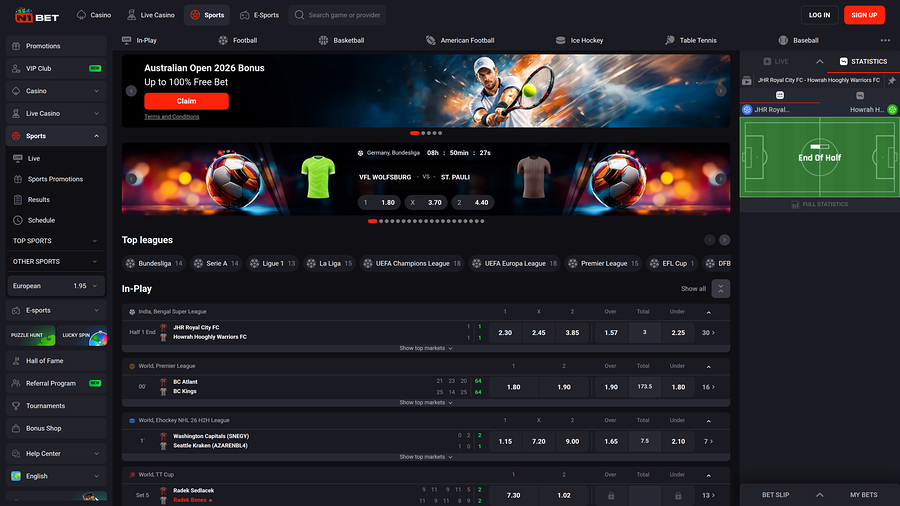 N1 Bet Casino Desktop Sports