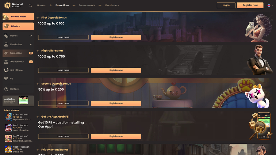 National Casino Desktop Promotions