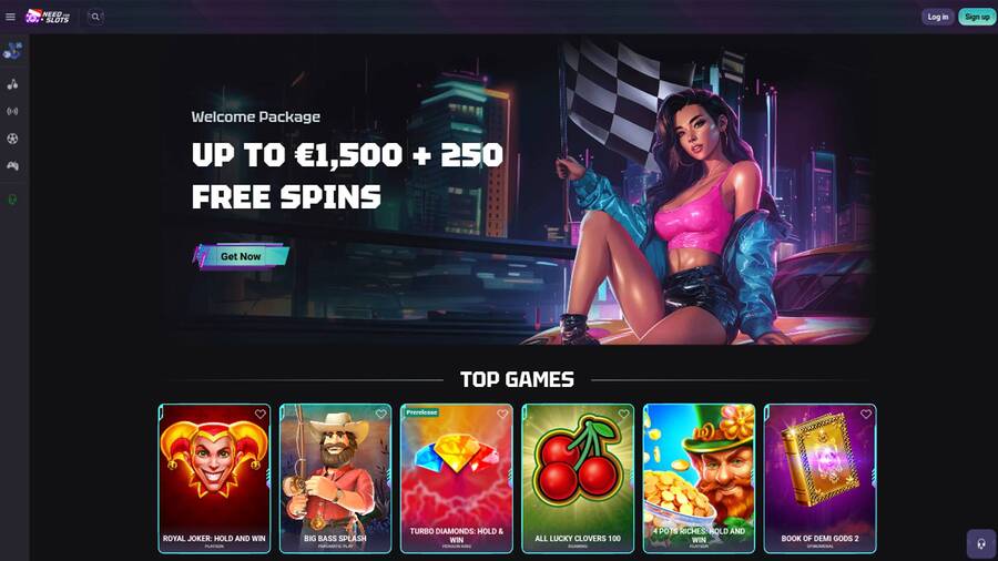 Homepage screenshot of Need for Slots Casino