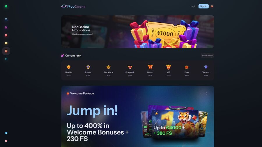 Promociones de escritorio de NeoCasino