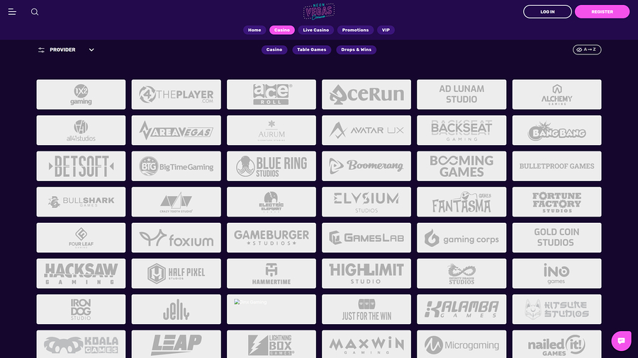 NeonVegas Casino Desktop Game Developers