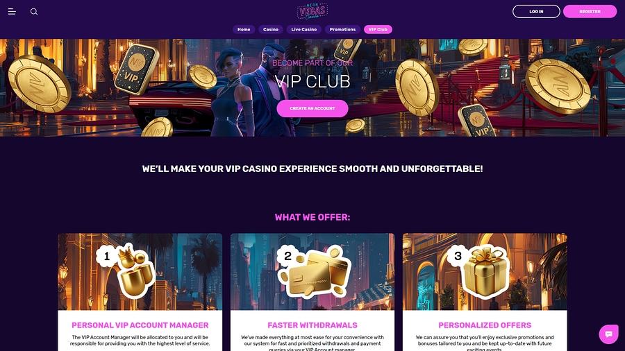 NeonVegas Casino Desktop VIP Program