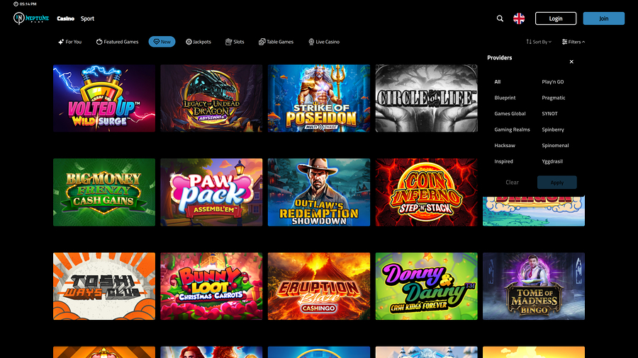 Neptune Play Casino Desktop Game Developers