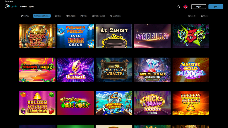 Neptune Play Casino Desktop Games