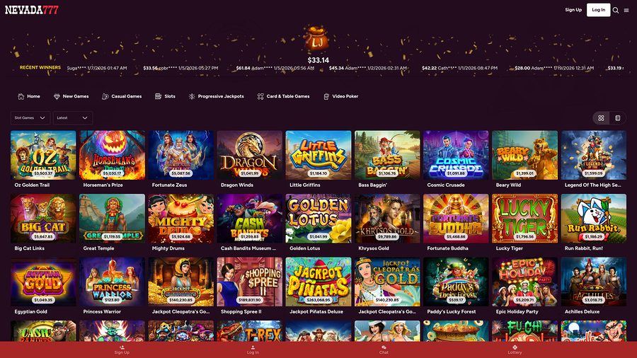 Nevada 777 Casino Desktop Jackpot