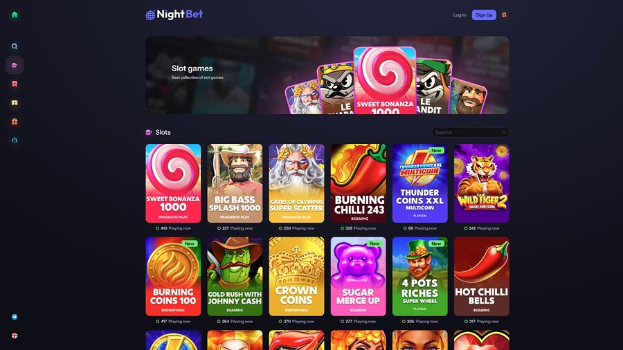 Juegos de escritorio de NightBet Casino