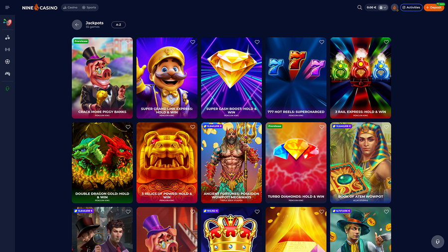 Nine Casino Desktop Jackpot