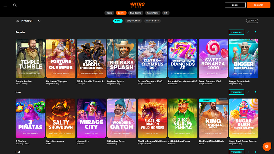 Nitro Casino Desktop Games