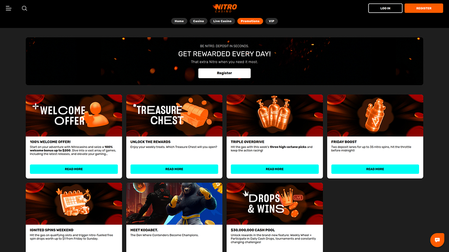 Nitro Casino Desktop Promotions