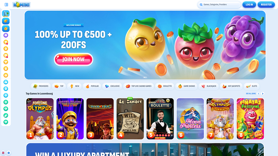 Nomini Casino Desktop Homepage