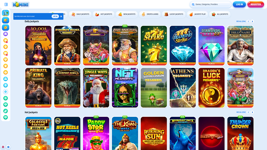 Nomini Casino Desktop Jackpot