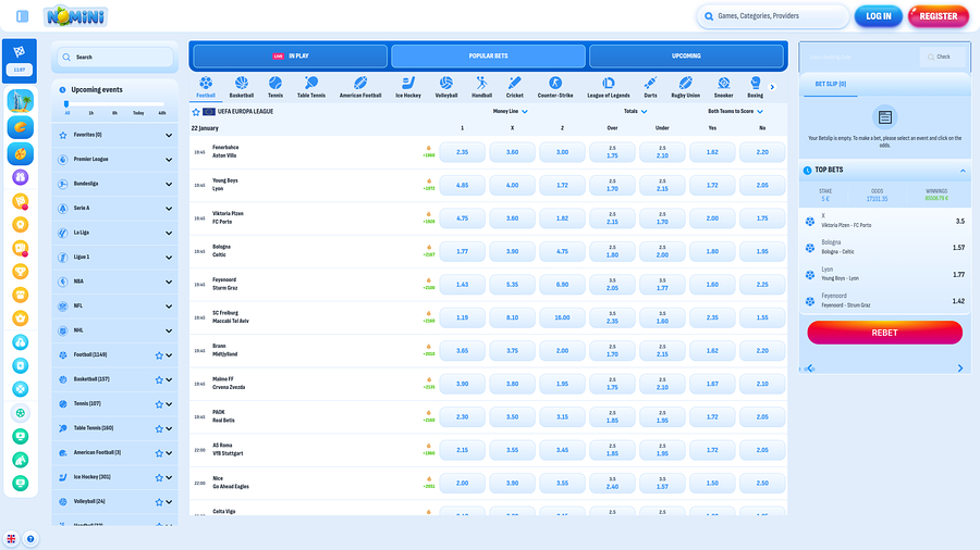 Nomini Casino Desktop Sport Betting