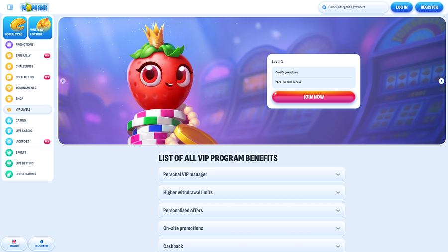 Nomini Casino Desktop VIP Program