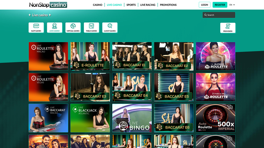 NonStop Casino Desktop Live dealer