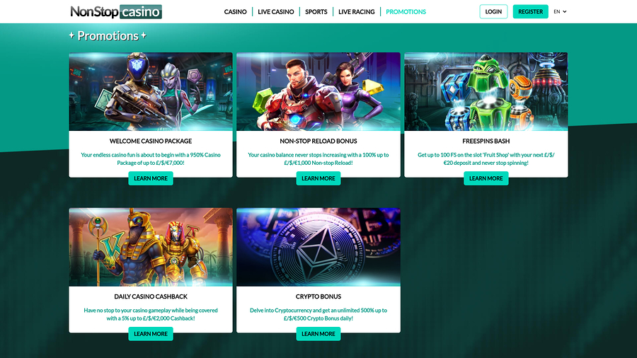 NonStop Casino Desktop Promotions