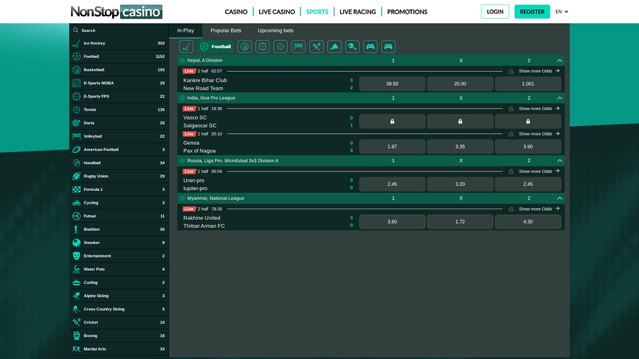 NonStop Casino Desktop Sports Betting