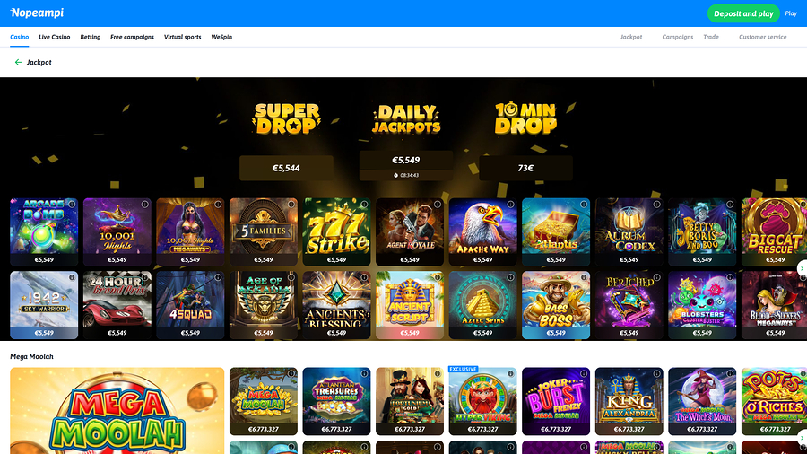 Nopeampi Casino Desktop Jackpot