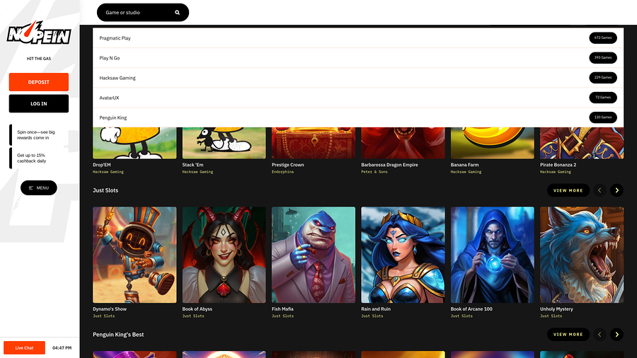 Nopein Casino Desktop Game Developers