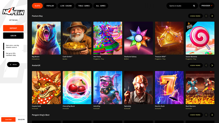 Nopein Casino Desktop Games