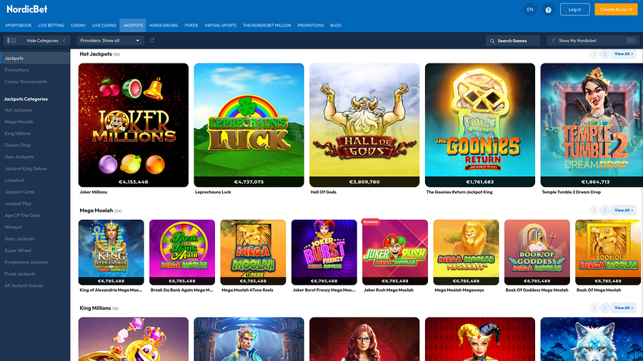NordicBet Casino Desktop Jackpot
