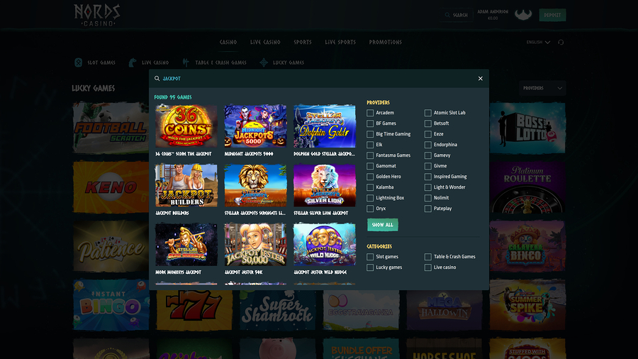 Jackpot de escritorio de Nords Casino
