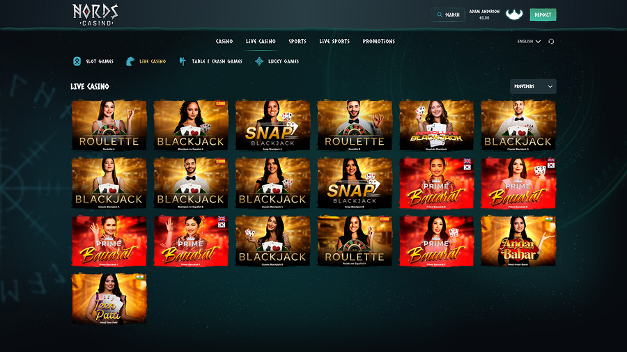 Casino Nords con crupier en vivo de escritorio