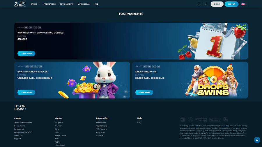 North Casino Desktop Tournaments