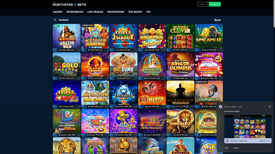 NorthStar Bets Casino Desktop Jackpot