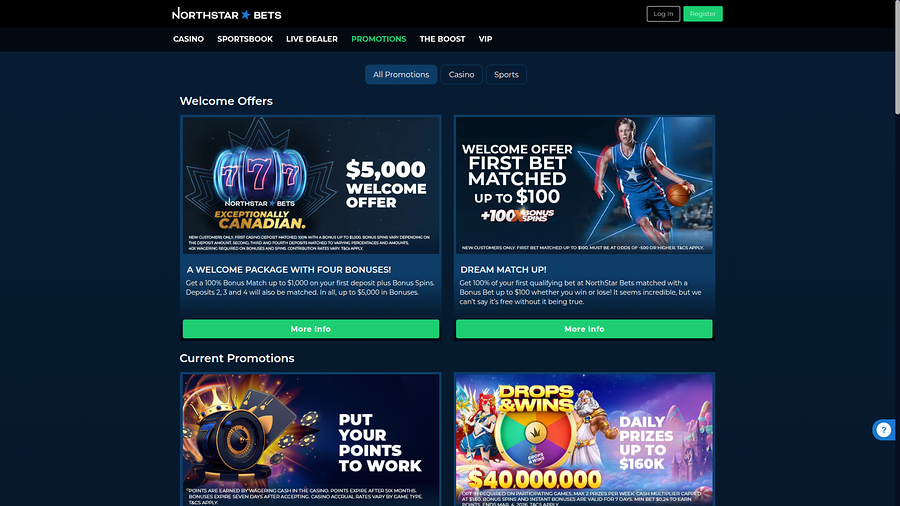 NorthStar Bets Casino Desktop Promotions