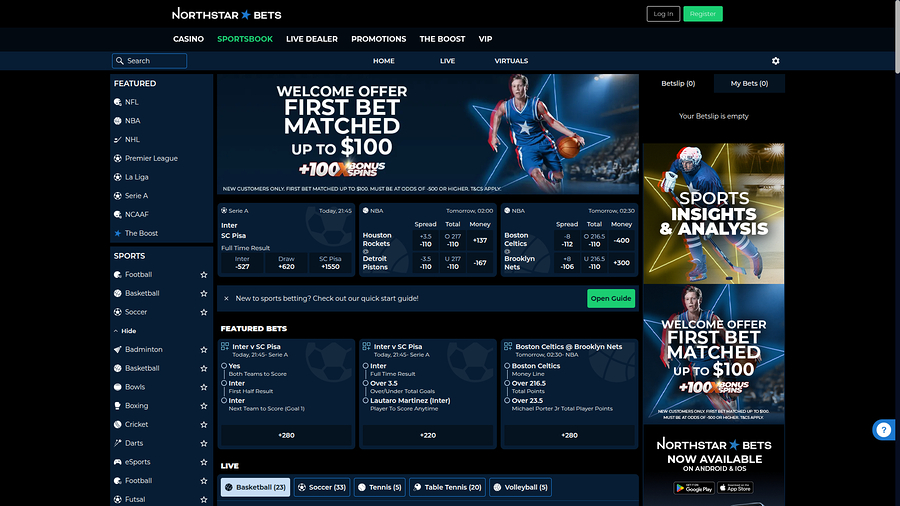NorthStar Bets Casino Desktop sportsbook