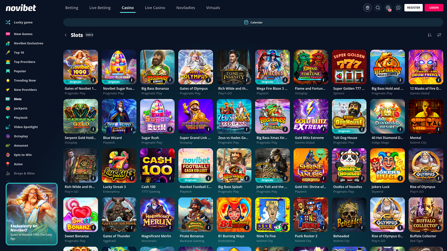 Juegos de escritorio del casino Novibet
