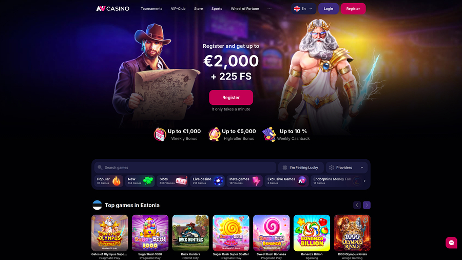 NV Casino Desktop Homepage