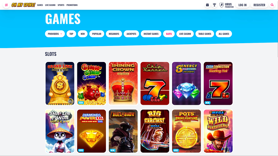 Oh My Spins Casino Desktop Games