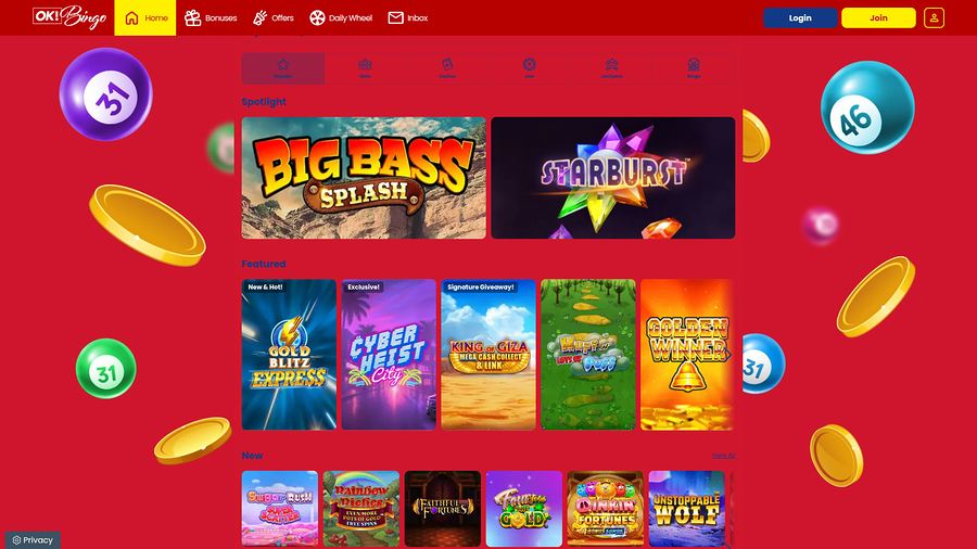 Ok Bingo Casino Desktop Games