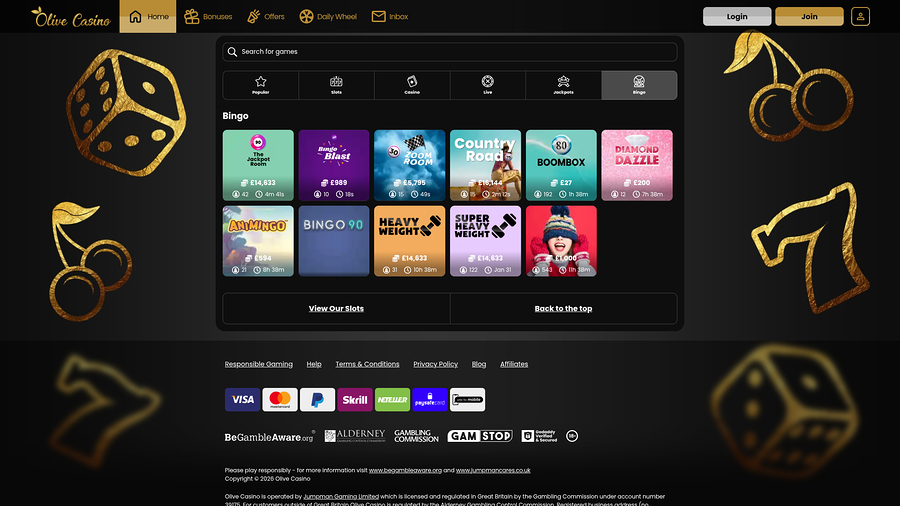 Olive Casino Desktop Bingo