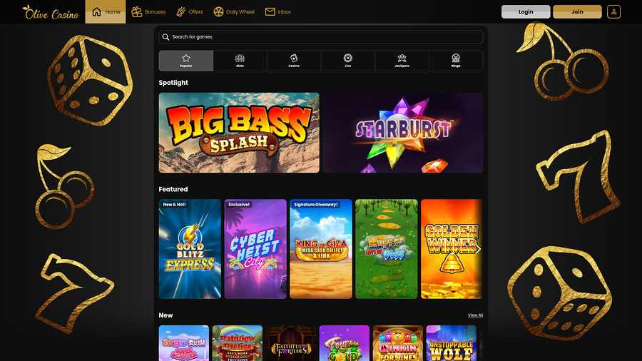 Olive Casino Desktop Games