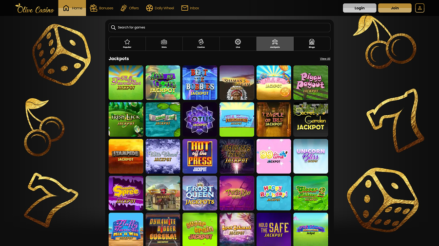 Olive Casino Desktop Jackpot