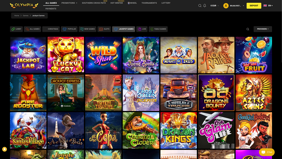 Olympia Casino Desktop Jackpot