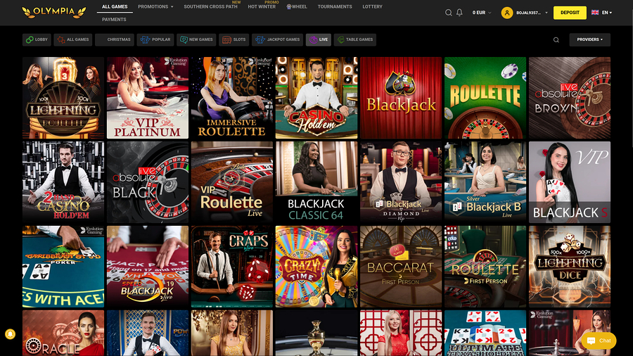 Olympia Casino Desktop Live Dealer