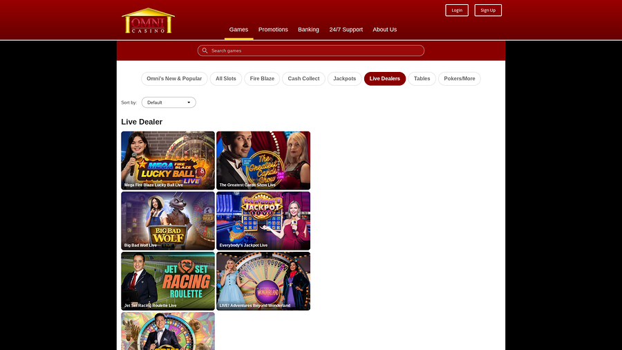 Omni Casino Desktop Live dealer